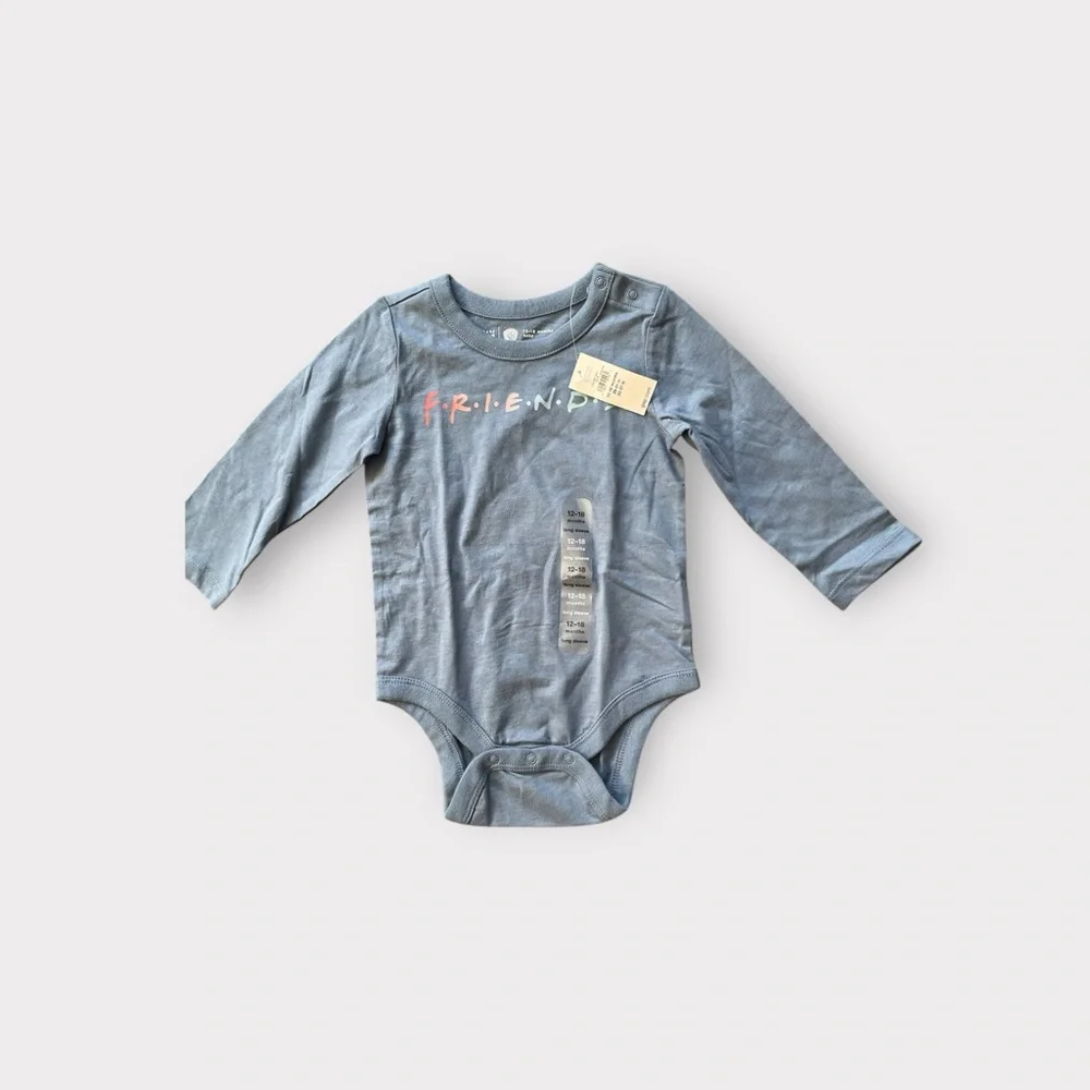 #228, Baby Gap, long sleeve Friends bodysuit, NWT, size 12-18 months
